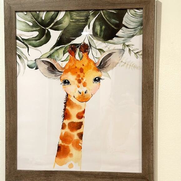 Safari Baby Animal Themed Nursery Unframed Artwork - 18" x 22" Giraffe - Picture 3 of 5
